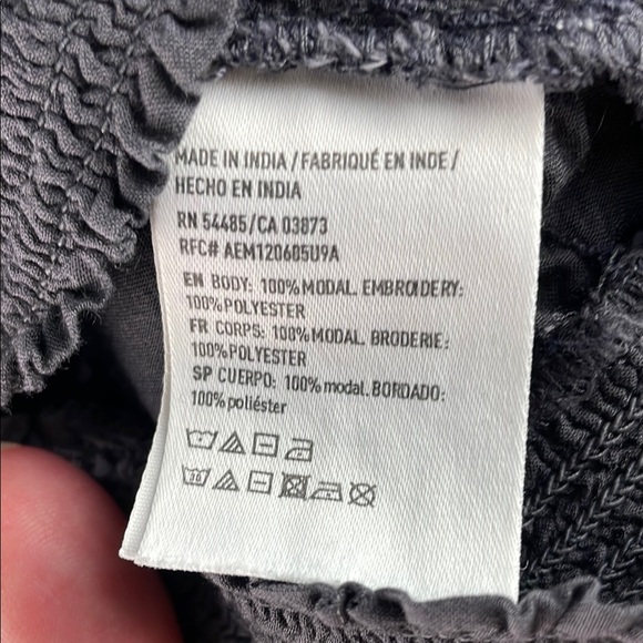 American Eagle Outfitters Gray Wrap Blouse with Lace Eyelet Details Size XS - Picture 7 of 7